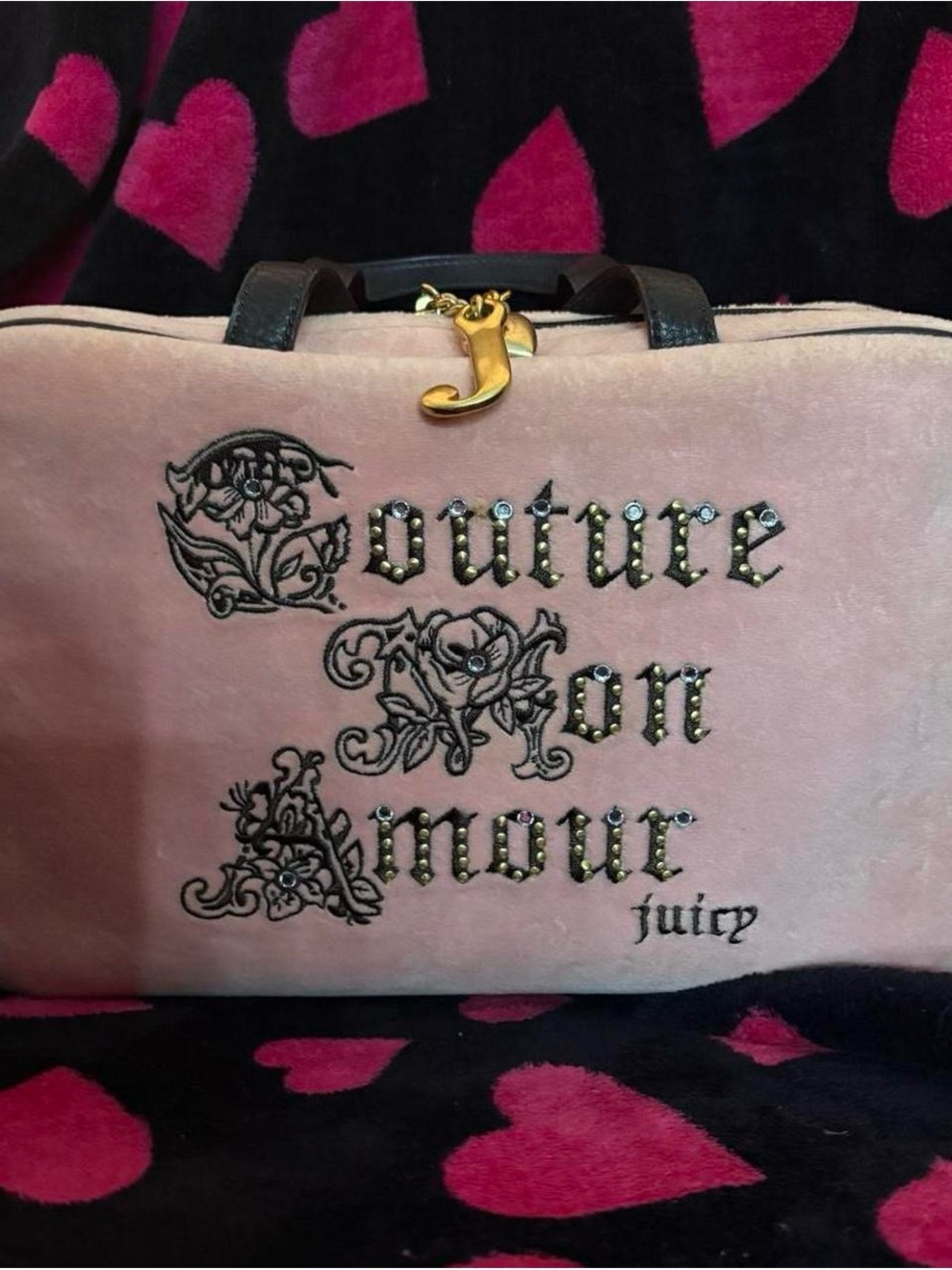 Vintage Juicy Couture “Couture on Amour” Train Case / Cosmetic Bag